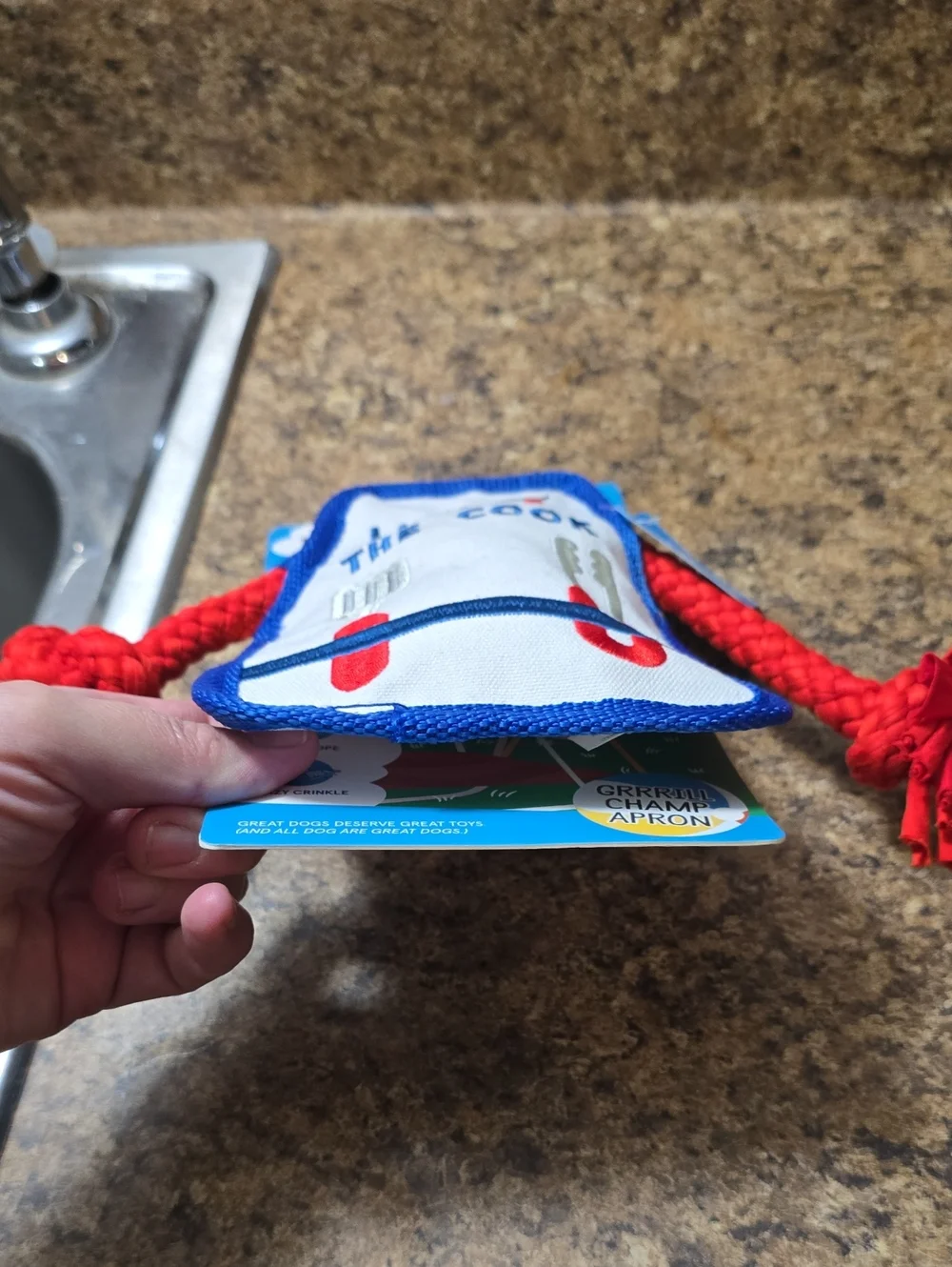 Bark Suns Out Tongues Out Apron Tug Toy in Blue and Red NWT S-M 0-50 Pounds